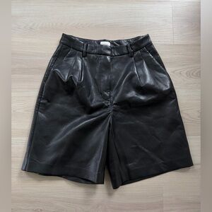 Wilfred Black Leather Women's Shorts